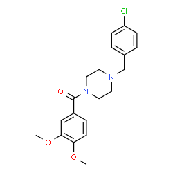 ChemSpider 2D Image | [4-(4-Chlorobenzyl)-1-piperazinyl](3,4-dimethoxyphenyl)methanone | C20H23ClN2O3