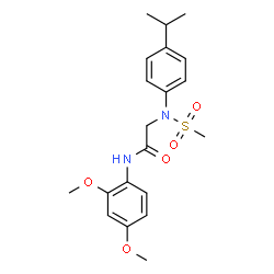ChemSpider 2D Image | N-(2,4-Dimethoxyphenyl)-N~2~-(4-isopropylphenyl)-N~2~-(methylsulfonyl)glycinamide | C20H26N2O5S