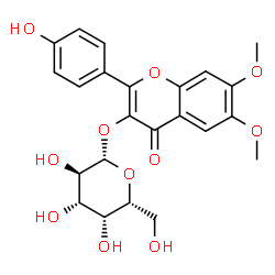 ChemSpider 2D Image | 2-(4-Hydroxyphenyl)-6,7-dimethoxy-4-oxo-4H-chromen-3-yl beta-D-galactopyranoside | C23H24O11
