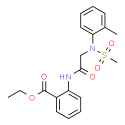 ChemSpider 2D Image | Ethyl 2-{[N-(2-methylphenyl)-N-(methylsulfonyl)glycyl]amino}benzoate | C19H22N2O5S