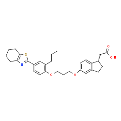 ChemSpider 2D Image | [(1S)-5-{3-[2-Propyl-4-(4,5,6,7-tetrahydro-1,3-benzothiazol-2-yl)phenoxy]propoxy}-2,3-dihydro-1H-inden-1-yl]acetic acid | C30H35NO4S