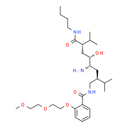 ChemSpider 2D Image | N-[(2S,4S,5S,7S)-4-Amino-7-(butylcarbamoyl)-5-hydroxy-2-isopropyl-8-methylnonyl]-2-[2-(2-methoxyethoxy)ethoxy]benzamide | C30H53N3O6