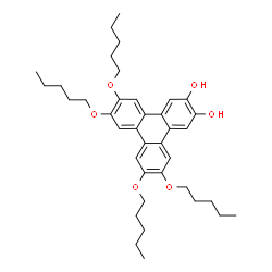 ChemSpider 2D Image | 6,7,10,11-Tetrakis(pentyloxy)-2,3-triphenylenediol | C38H52O6