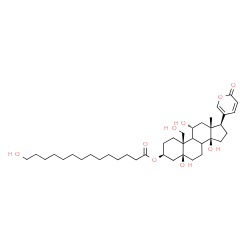 ChemSpider 2D Image | (3beta,5beta,8xi,9xi,11alpha)-5,11,14,19-Tetrahydroxy-3-[(14-hydroxytetradecanoyl)oxy]bufa-20,22-dienolide | C38H60O9