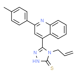 ChemSpider 2D Image | 4-allyl-5-[2-(4-methylphenyl)quinolin-4-yl]-4H-1,2,4-triazole-3-thiol | C21H18N4S