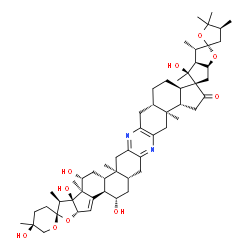 ChemSpider 2D Image | (1''S,2S,2''R,3'S,3a'S,3a''S,4S,4'S,4b''R,5'R,5''S,5'''S,6a'S,6a''R,9a''S,9b''S,12a''R,14a''S,17a''S,17b''S,19''R,19a''R,19b''S)-4',5'',5''',19'',19b''-Pentahydroxy-1'',3',4,4',5,5,5''',9a'',17a'',19a
''-decamethyl-3''',3a',3a'',4,4',4''',4b'',5,5'',5''',6',6'',6''',6a',6a'',7'',9'',9a'',9b'',10'',12a'',13'',14'',14a'',15'',17'',17a'',17b'',18'',19'',19a'',19b''-dotriacontahydro-3H,3'H-trispiro[fur
an-2,2'-cyclopenta[b]furan-5',12''-furo[3'', | C55H78N2O10