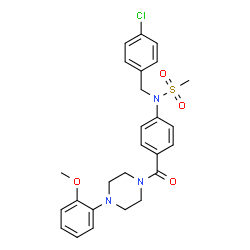 ChemSpider 2D Image | N-(4-Chlorobenzyl)-N-(4-{[4-(2-methoxyphenyl)-1-piperazinyl]carbonyl}phenyl)methanesulfonamide | C26H28ClN3O4S