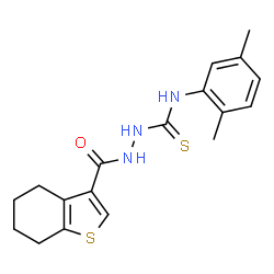 ChemSpider 2D Image | N-(2,5-Dimethylphenyl)-2-(4,5,6,7-tetrahydro-1-benzothiophen-3-ylcarbonyl)hydrazinecarbothioamide | C18H21N3OS2