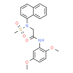 ChemSpider 2D Image | N-(2,5-Dimethoxyphenyl)-N~2~-(methylsulfonyl)-N~2~-1-naphthylglycinamide | C21H22N2O5S