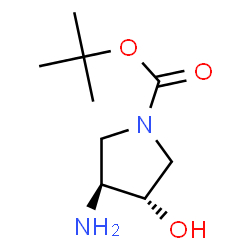 ChemSpider 2D Image | trans-3-Amino-1-Boc-4-hydroxypyrrolidine | C9H18N2O3