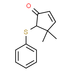 ChemSpider 2D Image | 4,4-Dimethyl-5-(phenylsulfanyl)-2-cyclopenten-1-one | C13H14OS