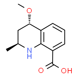 ChemSpider 2D Image | (2S,4S)-4-Methoxy-2-methyl-1,2,3,4-tetrahydro-8-quinolinecarboxylic acid | C12H15NO3