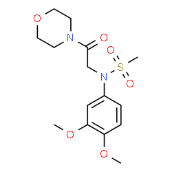 ChemSpider 2D Image | N-(3,4-Dimethoxyphenyl)-N-[2-(4-morpholinyl)-2-oxoethyl]methanesulfonamide | C15H22N2O6S