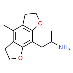 ChemSpider 2D Image | 1-(4-Methyl-2,3,5,6-tetrahydrofuro[3,2-f][1]benzofuran-8-yl)-2-propanamine | C14H19NO2