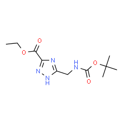 ChemSpider 2D Image | ethyl 3-({[(tert-butoxy)carbonyl]amino}methyl)-1H-1,2,4-triazole-5-carboxylate | C11H18N4O4