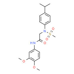 ChemSpider 2D Image | N-(3,4-Dimethoxyphenyl)-N~2~-(4-isopropylphenyl)-N~2~-(methylsulfonyl)glycinamide | C20H26N2O5S