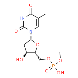 ChemSpider 2D Image | 5'-O-[Hydroxy(methoxy)phosphoryl]thymidine | C11H17N2O8P