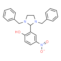 ChemSpider 2D Image | 2-(1,3-Dibenzyl-2-imidazolidinyl)-4-nitrophenol | C23H23N3O3