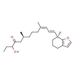 ChemSpider 2D Image | (6S,10Z,12E)-3-Hydroxy-6,10-dimethyl-13-[(7S)-7-methyl-4,5,6,7-tetrahydro-1-benzofuran-7-yl]-10,12-tridecadien-4-one | C24H36O3