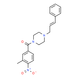 ChemSpider 2D Image | 1-cinnamyl-4-{4-nitro-3-methylbenzoyl}piperazine | C21H23N3O3