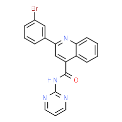 ChemSpider 2D Image | 2-(3-Bromophenyl)-N-(2-pyrimidinyl)-4-quinolinecarboxamide | C20H13BrN4O