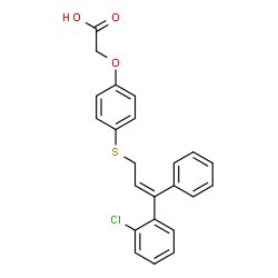 ChemSpider 2D Image | (4-{[(2E)-3-(2-Chlorophenyl)-3-phenyl-2-propen-1-yl]sulfanyl}phenoxy)acetic acid | C23H19ClO3S