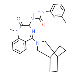 ChemSpider 2D Image | 1-[5-(3-Azabicyclo[3.2.2]non-3-yl)-1-methyl-2-oxo-2,3-dihydro-1H-1,4-benzodiazepin-3-yl]-3-(3-methylphenyl)urea | C26H31N5O2