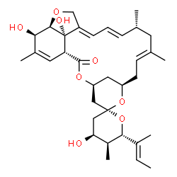ChemSpider 2D Image | (1'R,2R,4S,4'S,5S,6S,8'R,10'E,13'R,14'E,16'E,20'R,21'R,24'S)-6-[(2E)-2-Buten-2-yl]-4,21',24'-trihydroxy-5,11',13',22'-tetramethyl-3,4,5,6-tetrahydro-2'H-spiro[pyran-2,6'-[3,7,19]trioxatetracyclo[15.6.
1.1~4,8~.0~20,24~]pentacosa[10,14,16,22]tetraen]-2'-one | C34H48O8