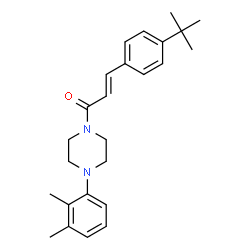 ChemSpider 2D Image | (2E)-1-[4-(2,3-Dimethylphenyl)-1-piperazinyl]-3-[4-(2-methyl-2-propanyl)phenyl]-2-propen-1-one | C25H32N2O