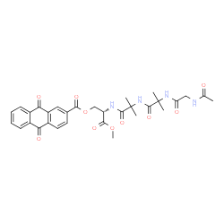 ChemSpider 2D Image | Methyl N-acetylglycyl-2-methylalanyl-2-methylalanyl-O-[(9,10-dioxo-9,10-dihydro-2-anthracenyl)carbonyl]-L-serinate | C31H34N4O10