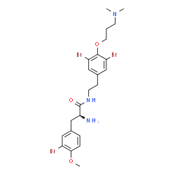 ChemSpider 2D Image | 3-Bromo-N-(2-{3,5-dibromo-4-[3-(dimethylamino)propoxy]phenyl}ethyl)-O-methyl-L-tyrosinamide | C23H30Br3N3O3