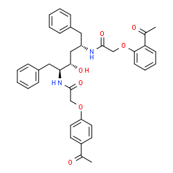 ChemSpider 2D Image | 2-(2-Acetylphenoxy)-N-[(2S,4S,5S)-5-{[(4-acetylphenoxy)acetyl]amino}-4-hydroxy-1,6-diphenyl-2-hexanyl]acetamide | C38H40N2O7