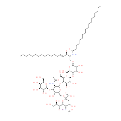 ChemSpider 2D Image | (2S,3R,4E)-3-Hydroxy-2-(stearoylamino)-4-octadecen-1-yl (6R)-5-acetamido-3,5-dideoxy-6-[(1R,2R)-1,2,3-trihydroxypropyl]-beta-L-threo-hex-2-ulopyranonosyl-(2->6)-[beta-D-galactopyranosyl-(1->3)]-2-acet
amido-2-deoxy-beta-D-galactopyranosyl-(1->4)-beta-D-galactopyranosyl-(1->4)-beta-D-glucopyranoside | C73H131N3O31