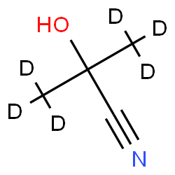ChemSpider 2D Image | 2-Hydroxy-2-(~2~H_3_)methyl(~2~H_3_)propanenitrile | C4HD6NO