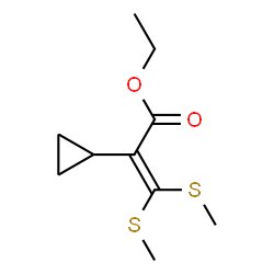 ChemSpider 2D Image | Ethyl 2-cyclopropyl-3,3-bis(methylsulfanyl)acrylate | C10H16O2S2