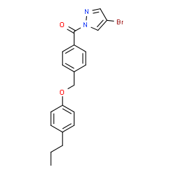 ChemSpider 2D Image | (4-Bromo-1H-pyrazol-1-yl){4-[(4-propylphenoxy)methyl]phenyl}methanone | C20H19BrN2O2
