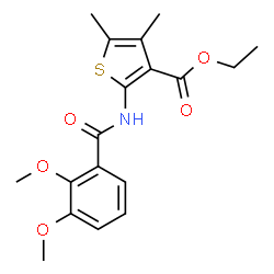 ChemSpider 2D Image | Ethyl 2-[(2,3-dimethoxybenzoyl)amino]-4,5-dimethyl-3-thiophenecarboxylate | C18H21NO5S