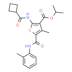 ChemSpider 2D Image | Isopropyl 2-[(cyclobutylcarbonyl)amino]-4-methyl-5-[(2-methylphenyl)carbamoyl]-3-thiophenecarboxylate | C22H26N2O4S