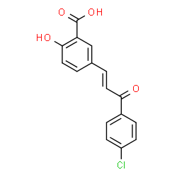 ChemSpider 2D Image | 5-[(1E)-3-(4-Chlorophenyl)-3-oxo-1-propen-1-yl]-2-hydroxybenzoic acid | C16H11ClO4
