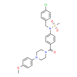 ChemSpider 2D Image | N-(4-Chlorobenzyl)-N-(4-{[4-(4-methoxyphenyl)-1-piperazinyl]carbonyl}phenyl)methanesulfonamide | C26H28ClN3O4S
