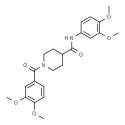 ChemSpider 2D Image | 1-(3,4-Dimethoxybenzoyl)-N-(3,4-dimethoxyphenyl)-4-piperidinecarboxamide | C23H28N2O6