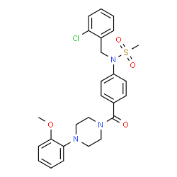 ChemSpider 2D Image | N-(2-Chlorobenzyl)-N-(4-{[4-(2-methoxyphenyl)-1-piperazinyl]carbonyl}phenyl)methanesulfonamide | C26H28ClN3O4S