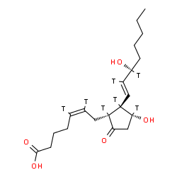 ChemSpider 2D Image | PGE2, [5,6,8,11,12,14,15-3H] | C20H25T7O5