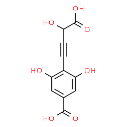 ChemSpider 2D Image | 4-(3-Carboxy-3-hydroxy-1-propyn-1-yl)-3,5-dihydroxybenzoic acid | C11H8O7