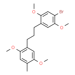 ChemSpider 2D Image | 1-Bromo-4-[3-(2,5-dimethoxy-4-methylphenyl)propyl]-2,5-dimethoxybenzene | C20H25BrO4