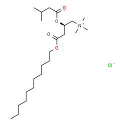 ChemSpider 2D Image | (2R)-N,N,N-Trimethyl-2-[(3-methylbutanoyl)oxy]-4-oxo-4-(undecyloxy)-1-butanaminium chloride | C23H46ClNO4