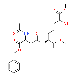 ChemSpider 2D Image | Dimethyl (2S)-2-{[(3S)-3-acetamido-4-(benzyloxy)-4-oxobutanoyl]amino}-6-hydroxyheptanedioate | C22H30N2O9