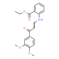 ChemSpider 2D Image | Ethyl 2-{[3-(3,4-dimethoxyphenyl)-3-oxo-1-propen-1-yl]amino}benzoate | C20H21NO5