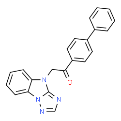 ChemSpider 2D Image | 1-(4-Biphenylyl)-2-(4H-[1,2,4]triazolo[1,5-a]benzimidazol-4-yl)ethanone | C22H16N4O