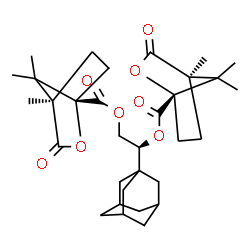 ChemSpider 2D Image | (1S)-1-(Adamantan-1-yl)-2-({[(1S,4R)-4,7,7-trimethyl-3-oxo-2-oxabicyclo[2.2.1]hept-1-yl]carbonyl}oxy)ethyl (1S,4R)-4,7,7-trimethyl-3-oxo-2-oxabicyclo[2.2.1]heptane-1-carboxylate | C32H44O8